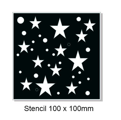 Stars and spots 100 x 100mm  stencil min buy 3